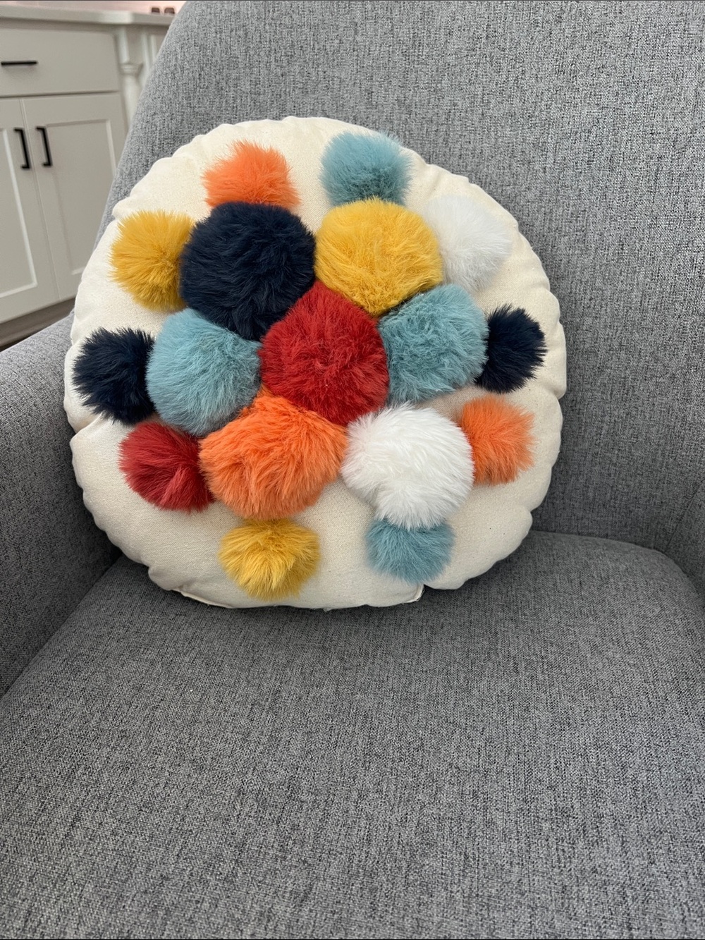 Opalhouse Round Puff Ball Throw Pillow